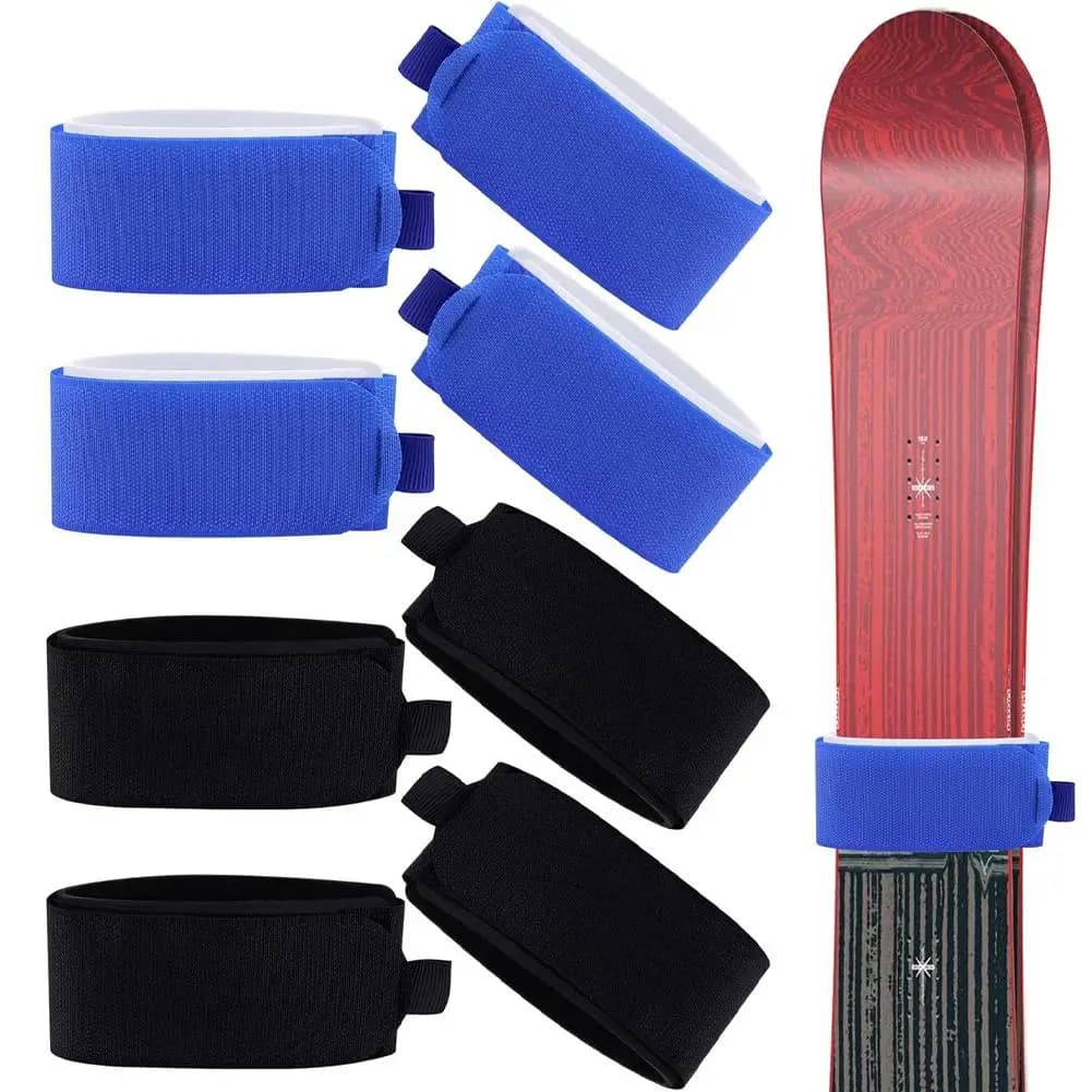 2 pezzi Cinghie di fissaggio per sci Cinghie da sci Nastro più veloce Fasce da sci regolabili Cravatte Accessori per snowboard Cuscinetti Cinghie di rilegatura per snowboard