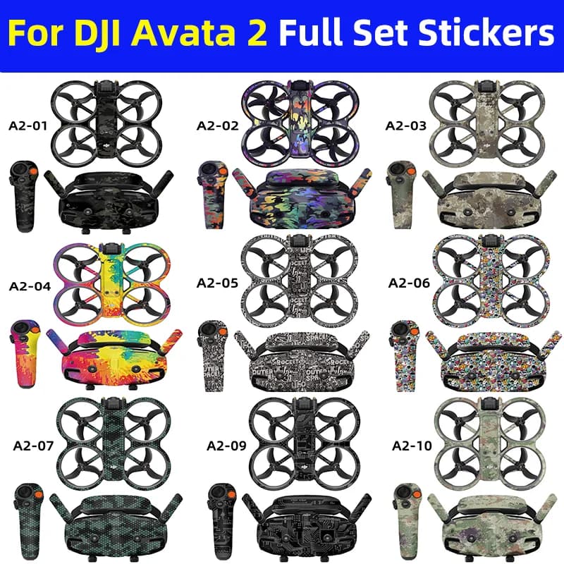 Per DJI Avata 2 Adesivi Drone Motion Rocker 3 Occhiali da volo Occhiali 3 Pellicola protettiva antigraffio Refit Decalcomanie Accessorio per la pelle