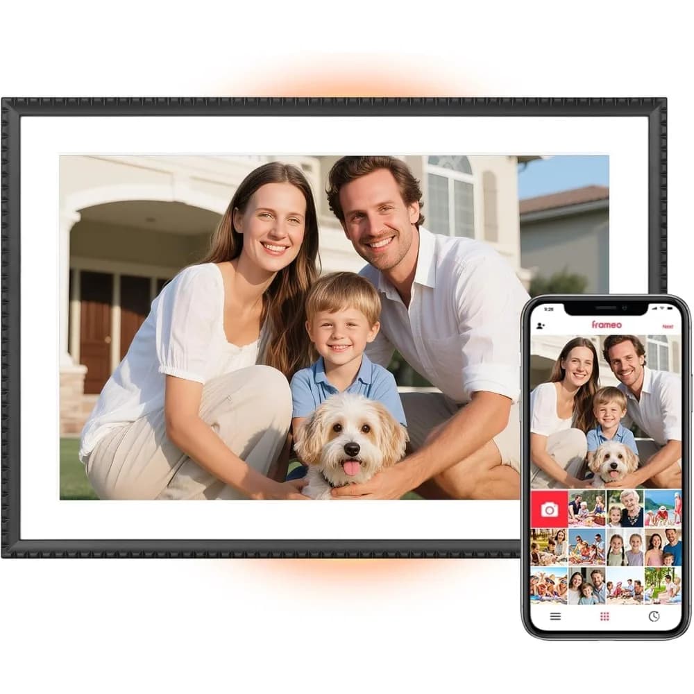 Cornice digitale da 10 pollici con display touch IPS 1280x800, 32GB di memoria integrata, retroilluminazione LED, condivisione foto tramite app mobile, idea regalo
