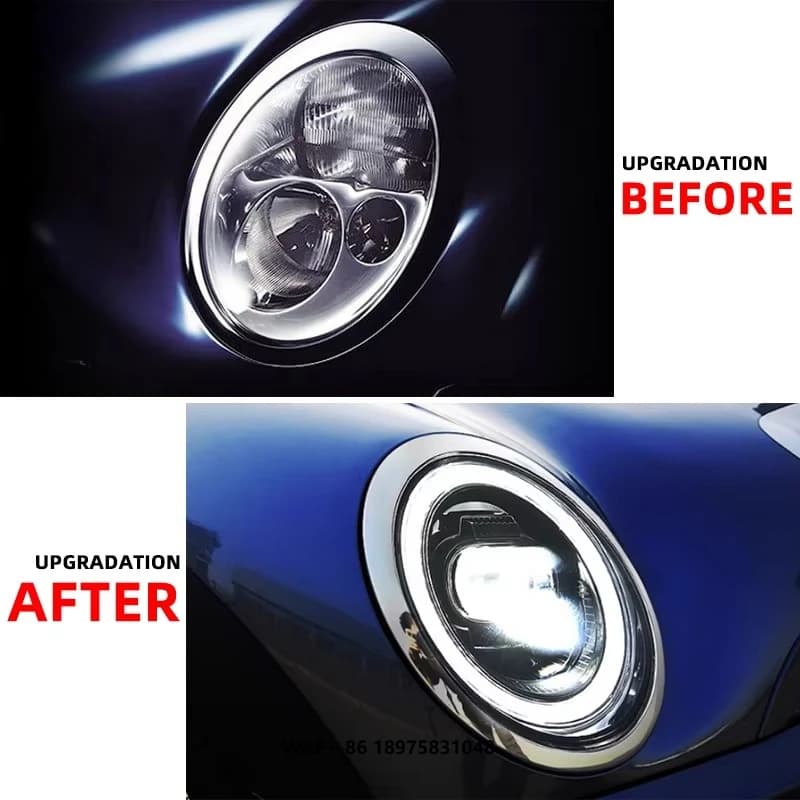 Per B-MW MINI Lampada frontale a LED per R50 2001-2007 R52 R53 R50 Aggiornamento 12V Auto Accessori per auto Proiettori Lente Luce anteriore