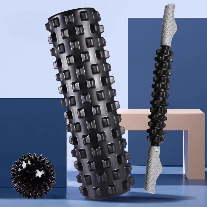 Professional fitness equipment massager with muscle relax roller with foam shaft