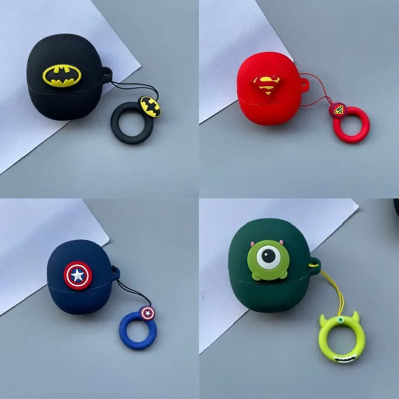 Soft Silicone Protective Carton Fa-da-te for Bluetooth True Wireless QCY MeloBuds Pro with Keychain