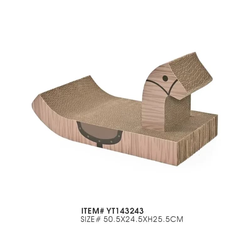 Horse Shape Cat Scratcher Bed Corrugated Cardboard Cat Scratcher Lounge Durable Cat Toy Furniture
