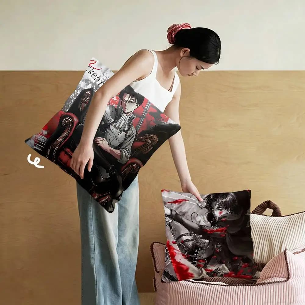 A-Attack O-On T-Titan Levi Ackerman Lucky Dragon pillow cover sofa cushion cover home room decoration children gift