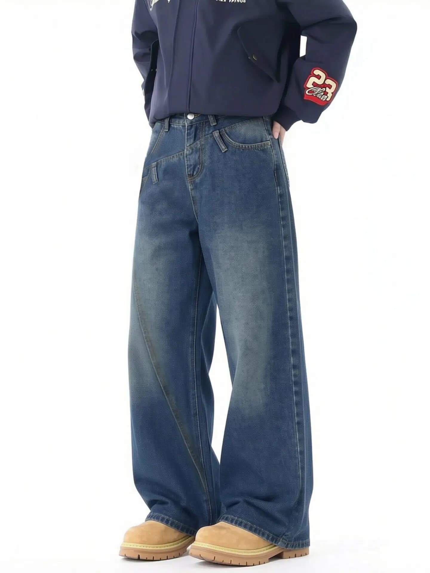 Jeans Baggy Blu Y2K da Donna Vintage Harajuku Grunge a Vita Alta Oversize Gamba Larga Dritta Pantaloni in Denim Estivi 2026