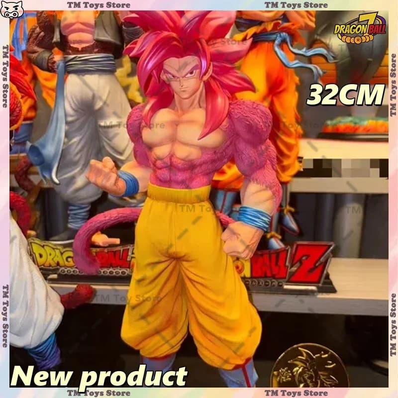 Modellino Tascabile Dragon Ball SSJ4 Goku, Statuetta Anime 32CM, Figura di Son Goku Super Saiyan in PVC, Giocattoli e Regali