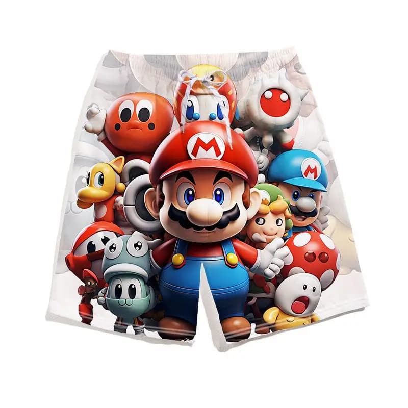 Pantaloncini estivi Mario, pantaloni da spiaggia da uomo, pantaloni casual, stile Luigi Kuba Thin con tutto il tema estivo