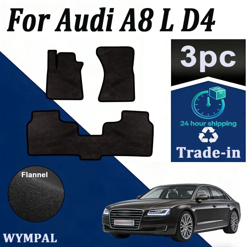 Tappetini Auto in Nylon Scamosciato per Audi A8 L D4 4H A8L 2010~2017 Cinque Posti, Tappeti Protettivi Premium Personalizzati