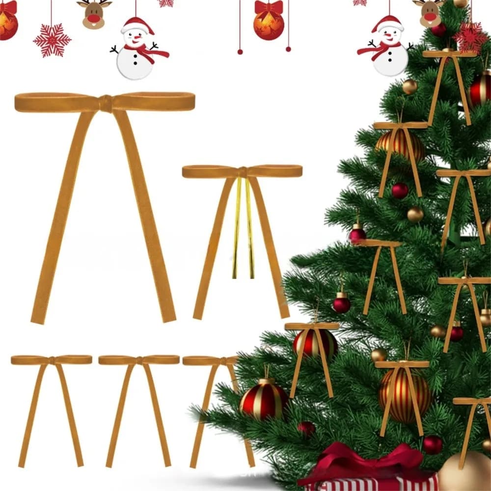 24 pezzi di materiale in velluto fiocchi per albero di Natale set da 24 pezzi fascette per cavi fiocchi fatti a mano fai da te design snello fiocchi di nastro facili da usare per Natale