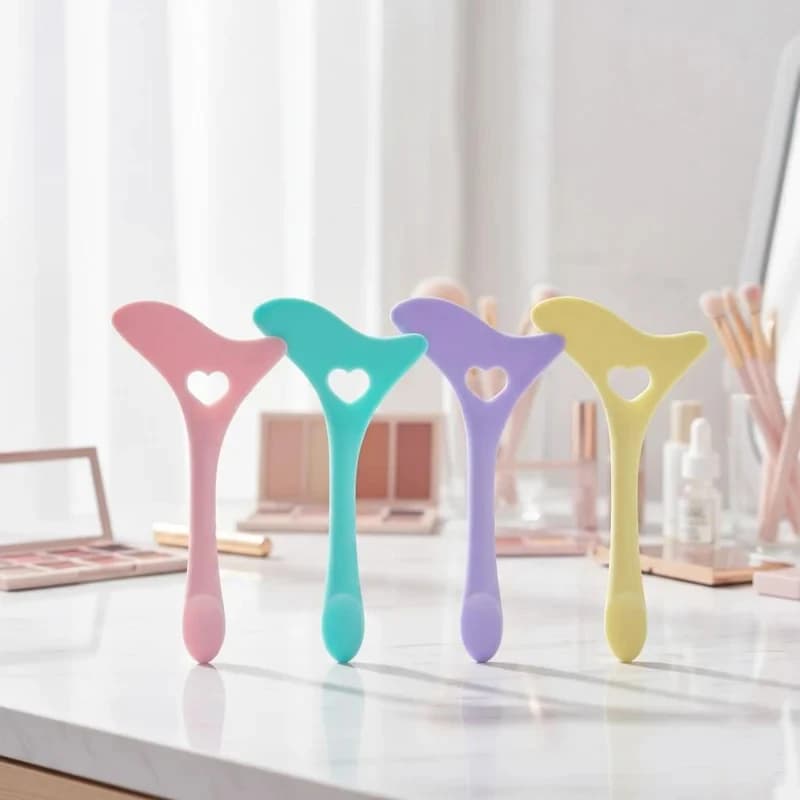 1/2/3/4 Pezzi Applicatore Riutilizzabile in Silicone per Ciglia, Strumento per Trucco Occhi, Scudo per Mascara, Eyeliner, Rossetto, Accessorio di Bellezza