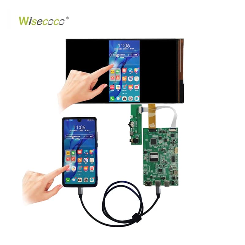 Wisecoco 7 Inch FHD Ips Tft LCD Display Full-Featured Usb-C Support 1920*1080 Raspberry Pi Lcd Module Built-in Touch Screen