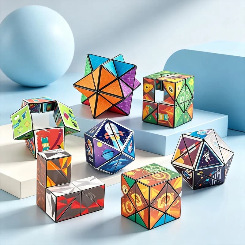 Shape Shifting Box Geometric Changeable Magnetic Magic Cube 3D Decompression Hand Flip Puzzle Kids Reliever Fidget Toy