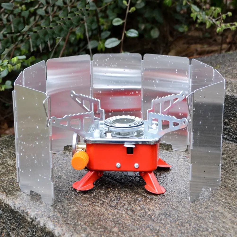 Foldable Aluminum Alloy Windscreen for Camping, Hiking, Open Kitchen, Light Wind Protection and Portable