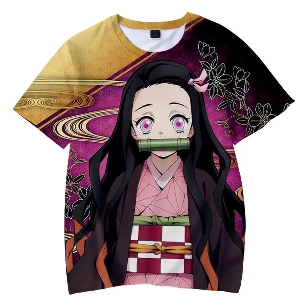 T-shirt a maniche corte Demon Slayer per bambini, abbigliamento per bambini, articoli correlati Demon Slayer, T-shirt estiva a stampa 3D ad asciugatura rapida per ragazzi