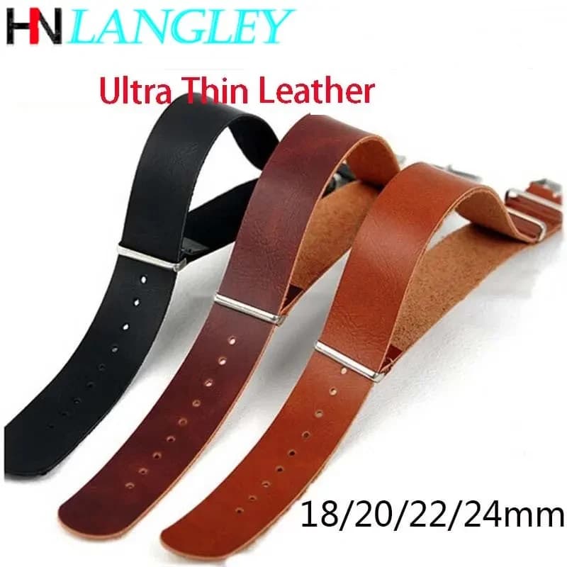 Ultra Thin Leather Strap Strap Single Layer Strap 18mm 20mm 22mm 24mm Spare Accessories for Women's Watch Strap