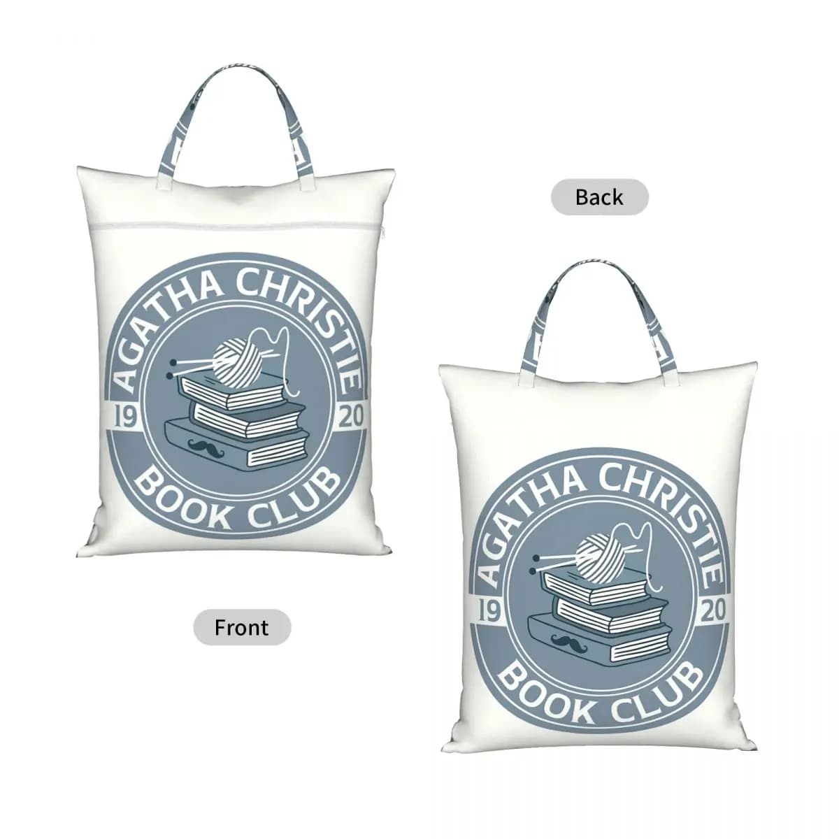 Agatha Christie Book Club Travel Laundry Bag Waterproof Reusable Dirty Clothes Pouch Gym Yoga Vacation Washing Basket