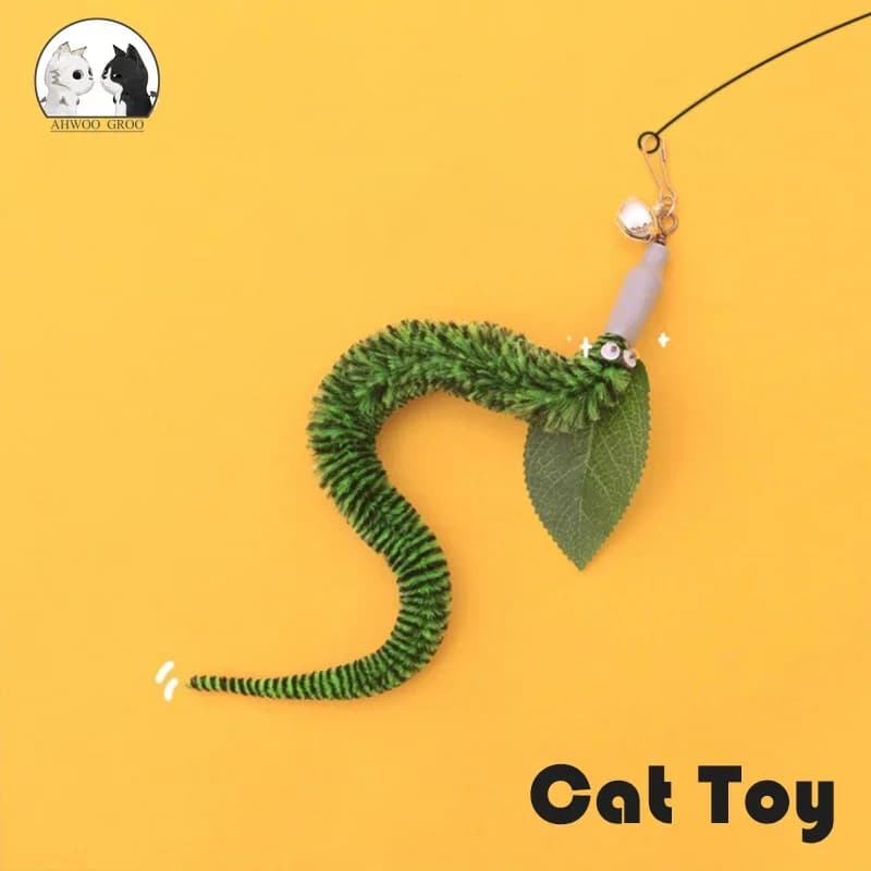 Caterpillar Cat Toy Set Cat Feather Teaser Wand Toy for Kitten Cat dog peluche Worms Interactive Training Playing Stick Pet Toy