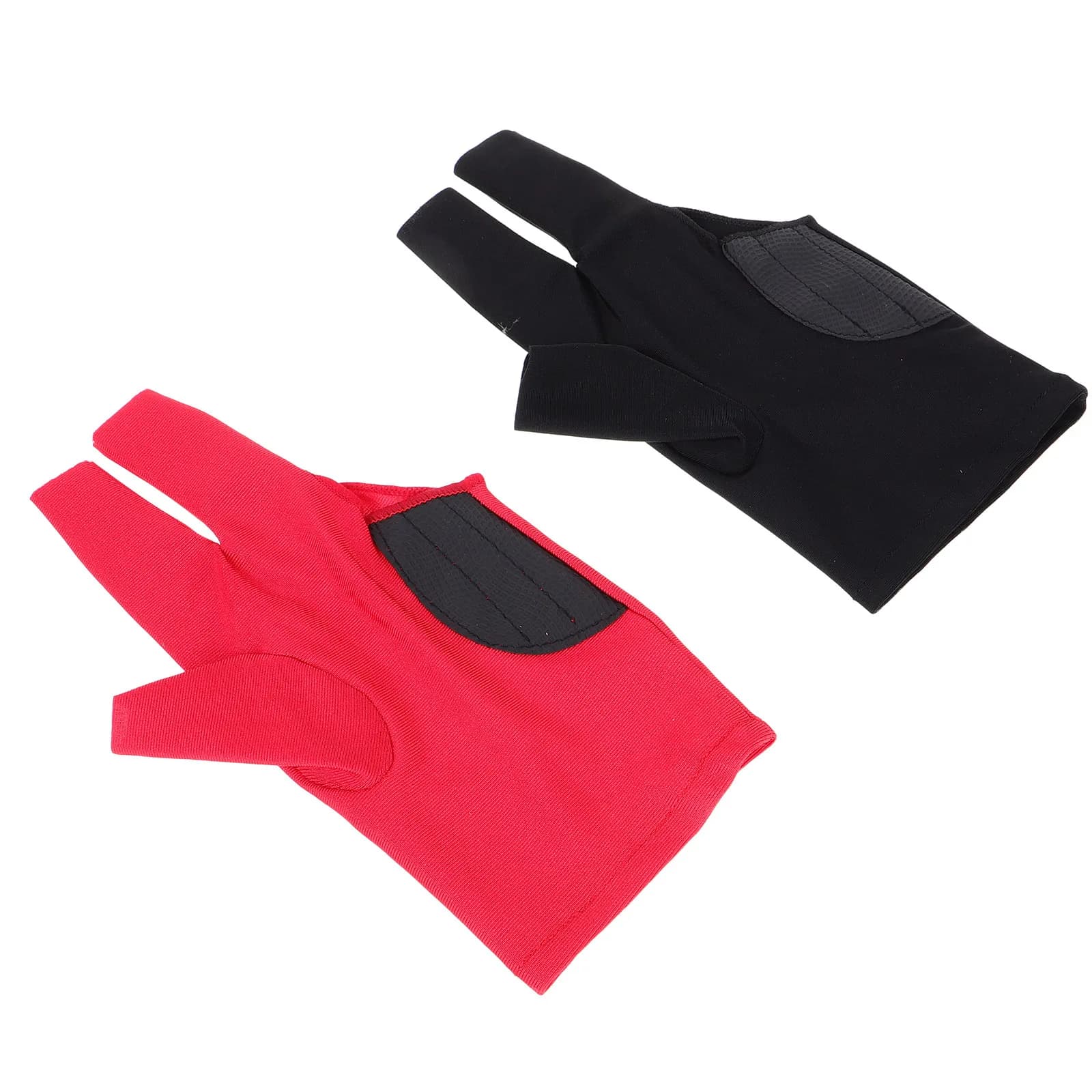 2 Guanti da Biliardo Neri per Mano Sinistra, Unisex, Design a 3 Dita, in Spandex Elastico, per Biliardo e Snooker