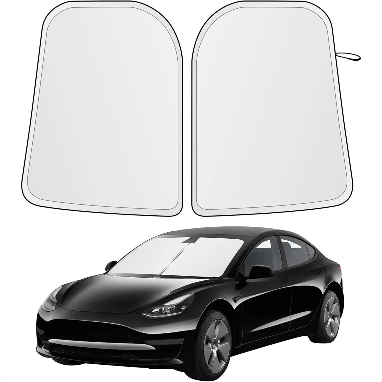 Parasole per Parabrezza Tesla Model 3 e Y, Schermo Riflettente Premium 240T, Protezione UV Pieghevole per Finestrino Anteriore