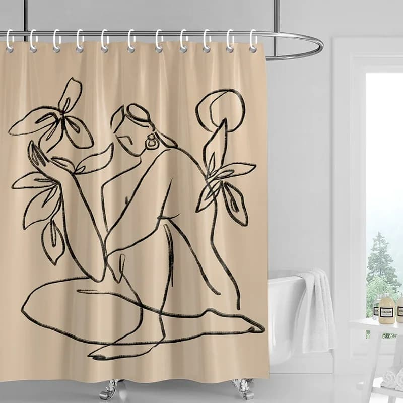 Tenda da doccia americana INS vento illustrazione astratta tenda da bagno tenda divisoria per privacy hotel/SPA 180x200 cm 240 x180 cm