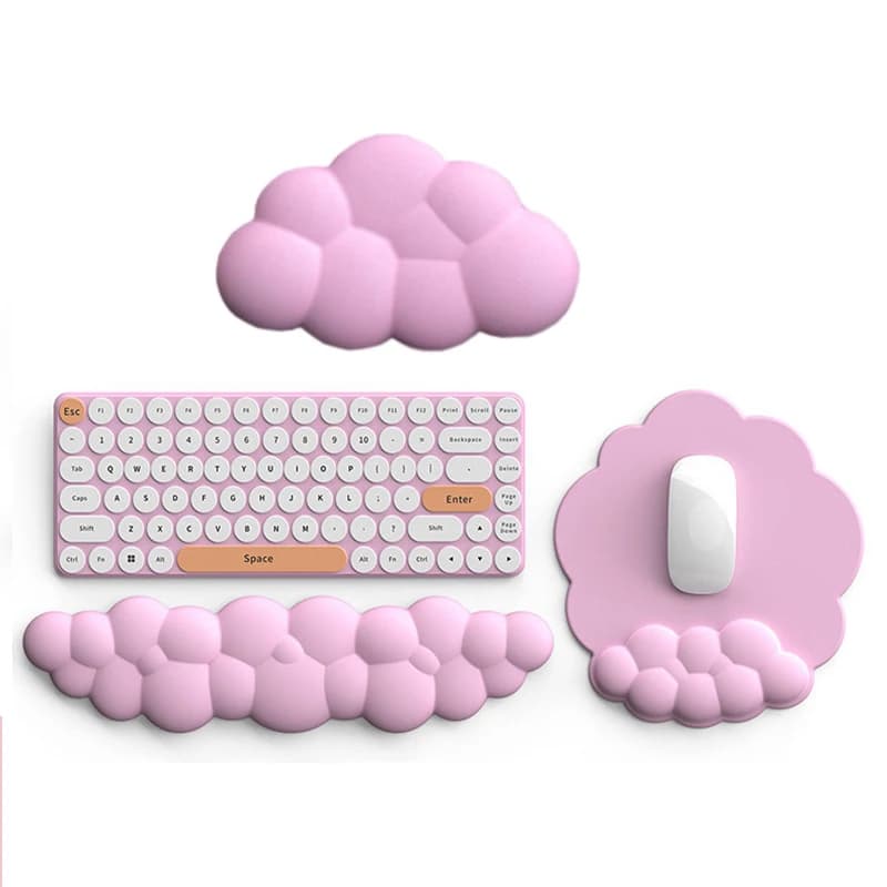 Poggiapolsi per tastiera Poggiapolsi in memory foam in pelle per tastiera mouse del computer, design ergonomico per massaggio Supporto per braccio a mano