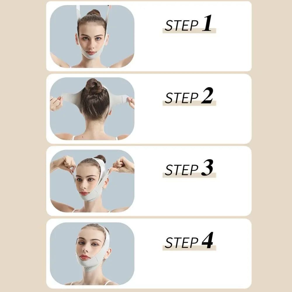 Cintura per il lifting del viso regolabile portatile Fascia per il lifting del viso traspirante riutilizzabile a forma di V Raffreddamento per il viso Scolpire Maschera per il sonno Cura della pelle