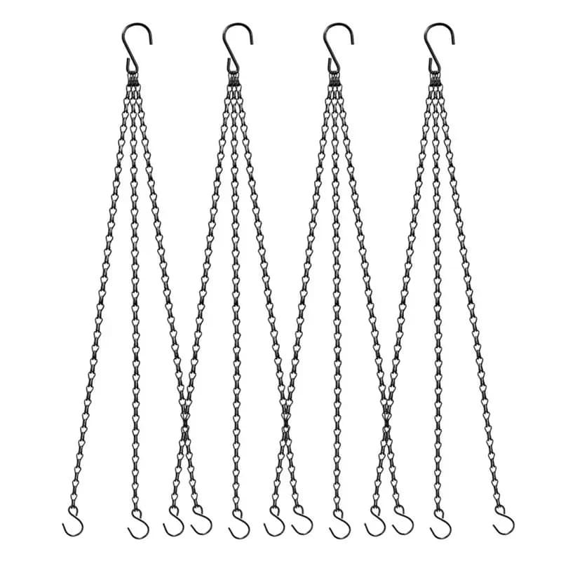 A03F-Adjustable 4 Pack 24 Inch For Hanging Basket Chain With Hooks, Metal Planter Flower Pot Chain For Hanging Plants Outdoor