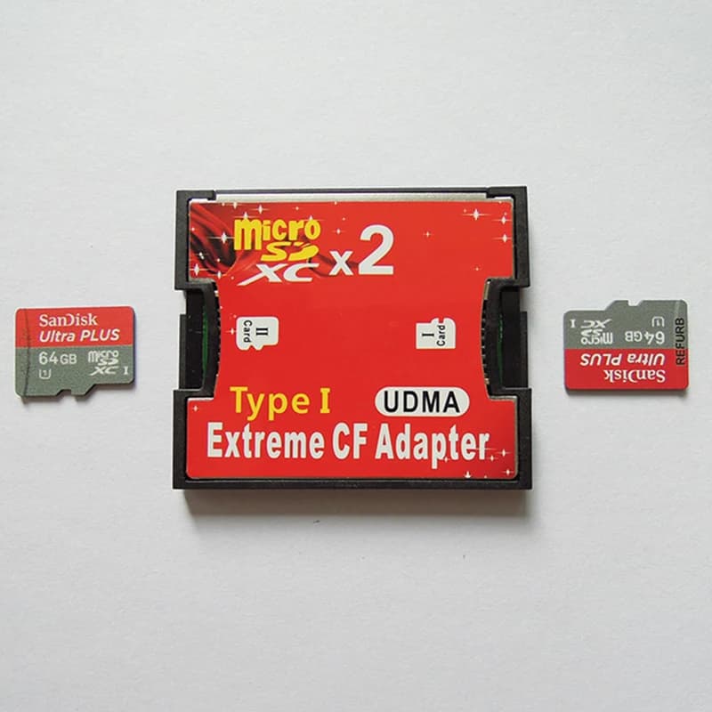 Adattatore per scheda doppia Micro SD TF a CF per convertitore per lettore di schede di memoria da MicroSD/HC a Compact Flash Type I per accessori per fotocamera