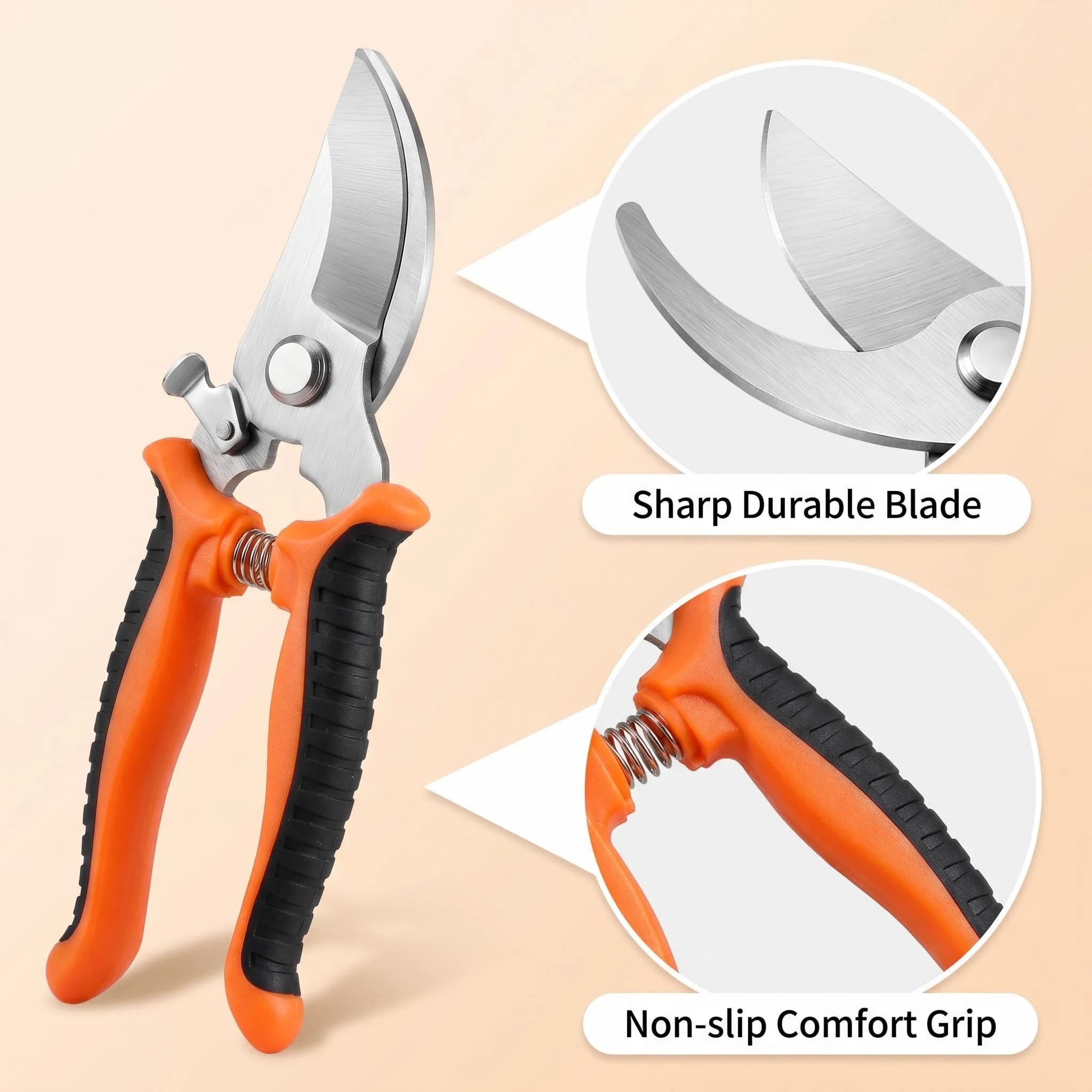 Professional Sharp Pruning Shears Stainless Steel Gardening Scissors Branches Fruit Trees Flowers Household Pruning Tools Shear