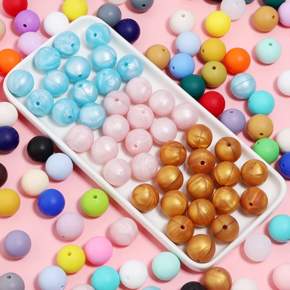 20 pcs Silicone Beads Round 12/15mm Multicolor Bras Stretcher for Production of FAI Jewels by TE Bracelet Bracelet Accessories Phone Chain