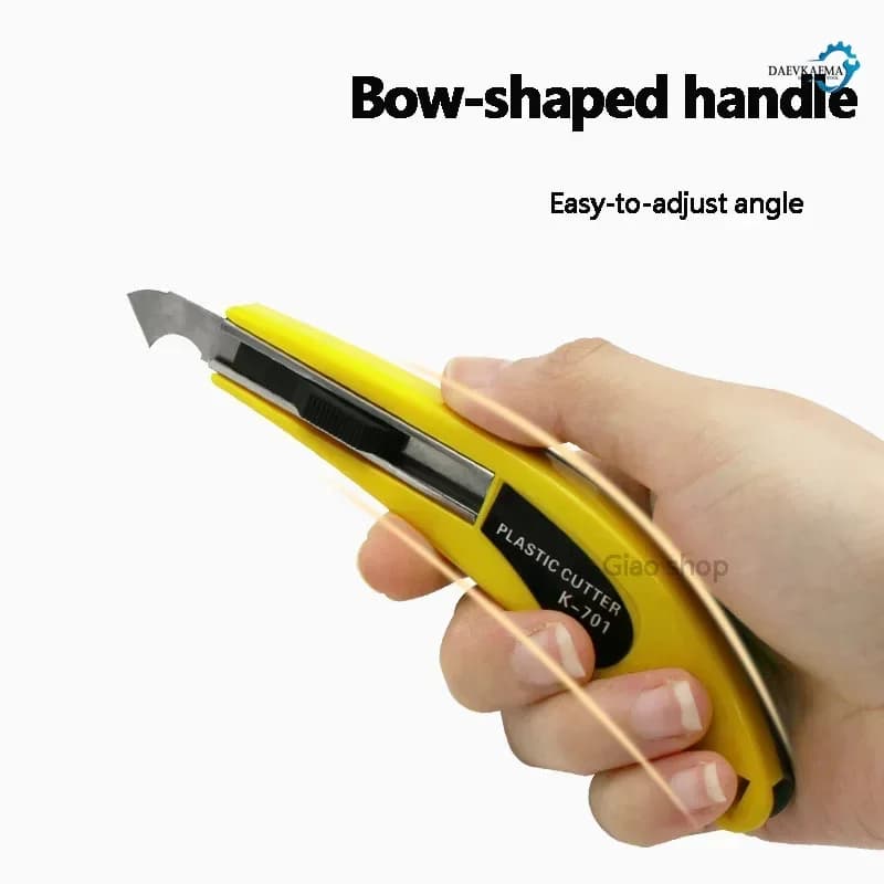 Coltello a gancio multiuso per tagliare pannelli in acrilico / PVC / plastica / plexiglass – con 2 lame a gancio di ricambio