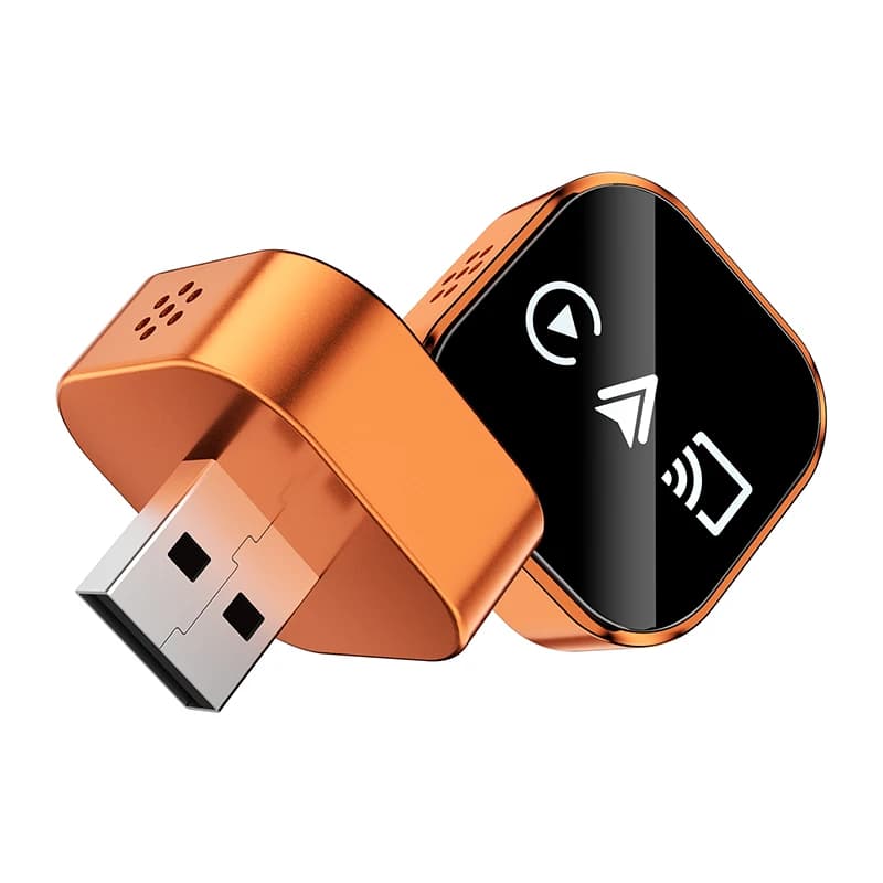 The latest upgraded 3-in-1 wireless CarPlay adapter with colorful breathing light, plug and play wired to wireless converter, compatible with IOS CarPlay and Android Auto, supports 2.4/5GHz WiFi and wireless 5.0, wireless Air play adapter