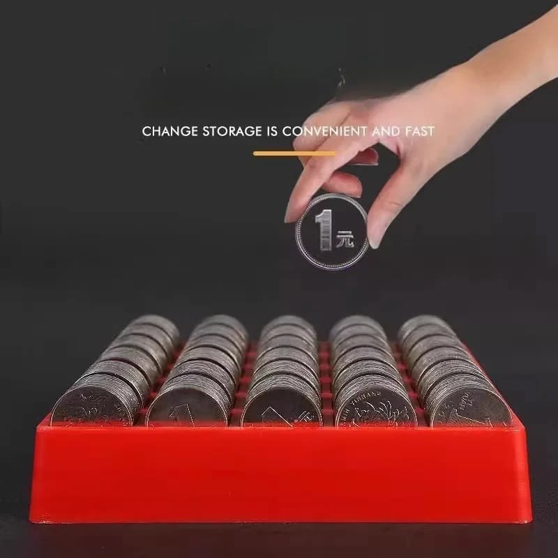 Scatola Portamonete con 300 Scomparti Interni, Contenitore in Plastica per Monete da Gioco, Scatola per Conteggio e Inventario da Supermercato