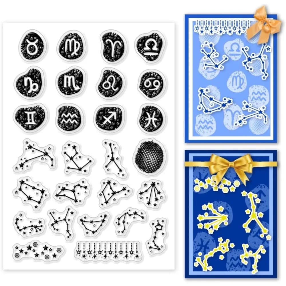 Constellation Clear Stamps Transparent Silicone Rubber Clear Clear Stamps for DIY Scrapbooking Making Kit