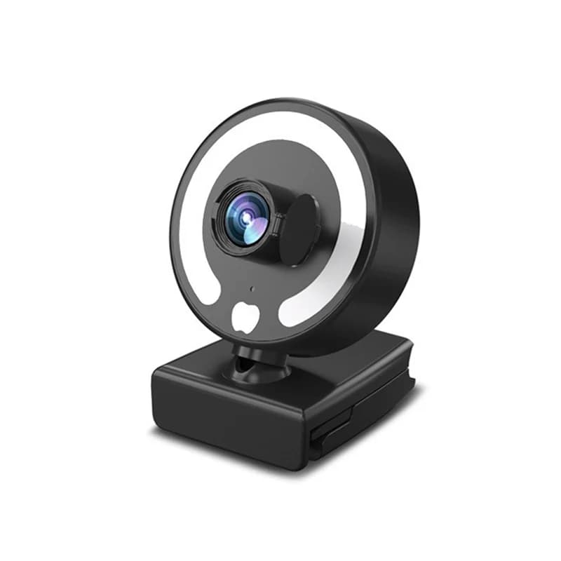 Webcam per Computer con Video 4K e AI, Luce LED Integrata per Videochiamate, Teleconferenze e Streaming Online