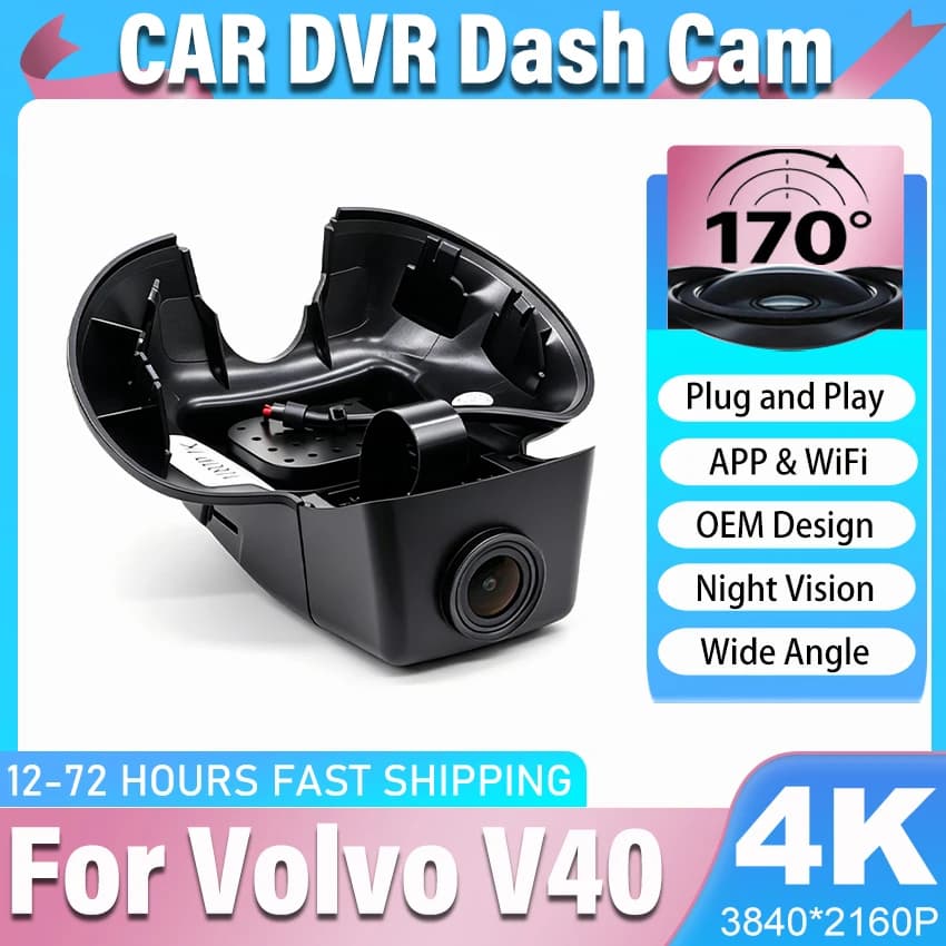 For Volvo V40 2013-2019 Front and Rear plug and play 4K Dash Cam for Auto Camera Recorder Dashcam WIFI Auto Dvr Recorder