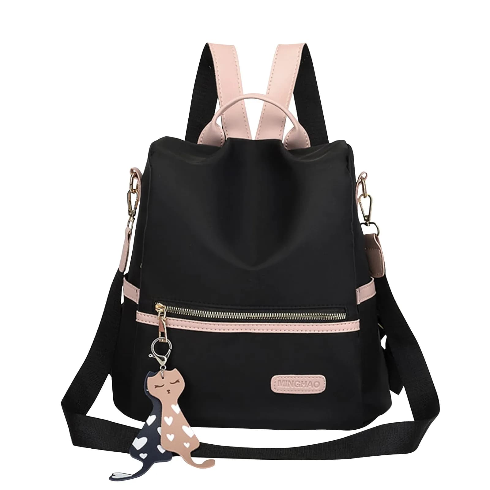 Grandi borse da scuola per ragazze adolescenti porta Usb zaino in tela borsa per libri per studenti zaino da scuola per adolescenti rosa nero di moda