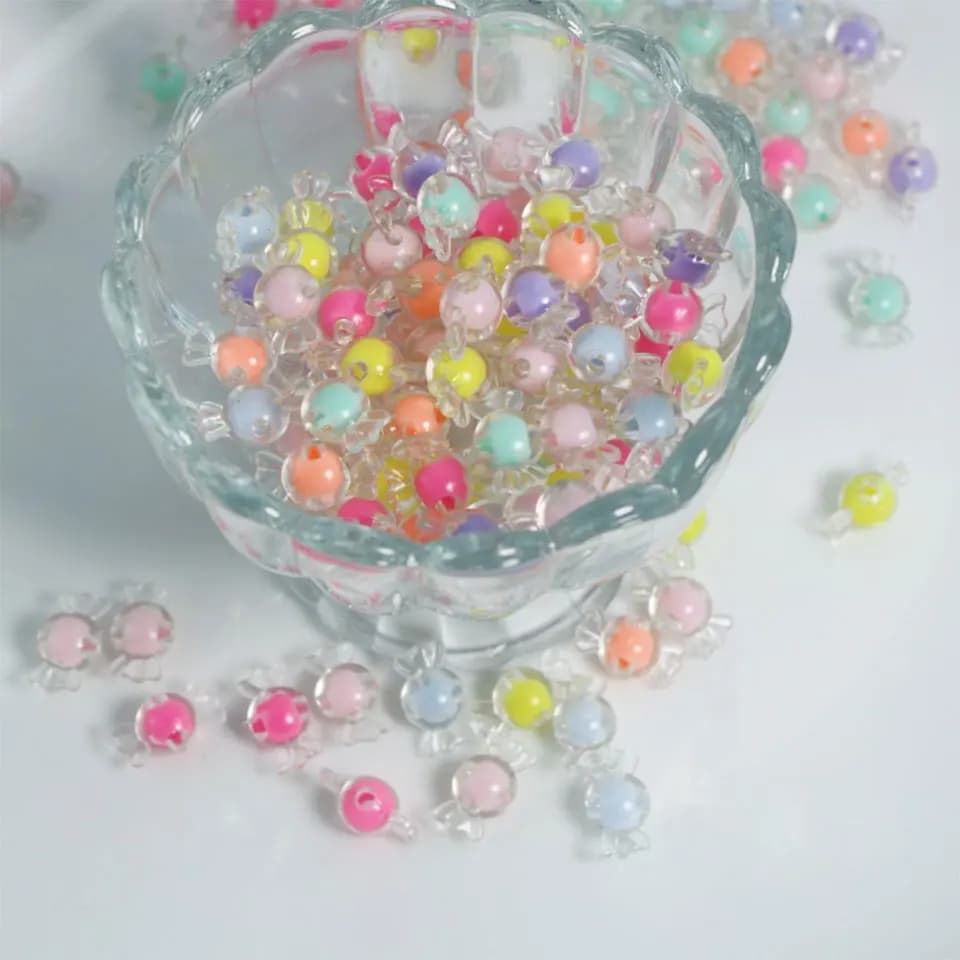 Perline di caramelle trasparenti in perline per la creazione di gioielli Accessori per capelli per bambini fai-da-te Catena per telefono Portachiavi Bracciale Collana per animali domestici