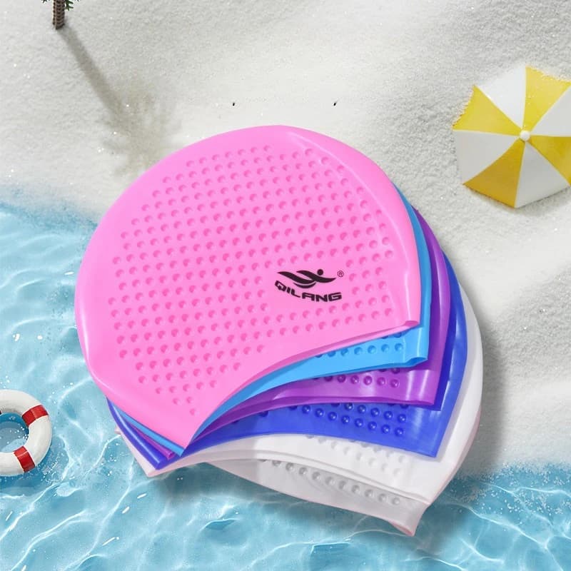 Cuffia da nuoto per adulti in silicone, grande, impermeabile, con protezione per le orecchie, per la cura dei capelli, unisex