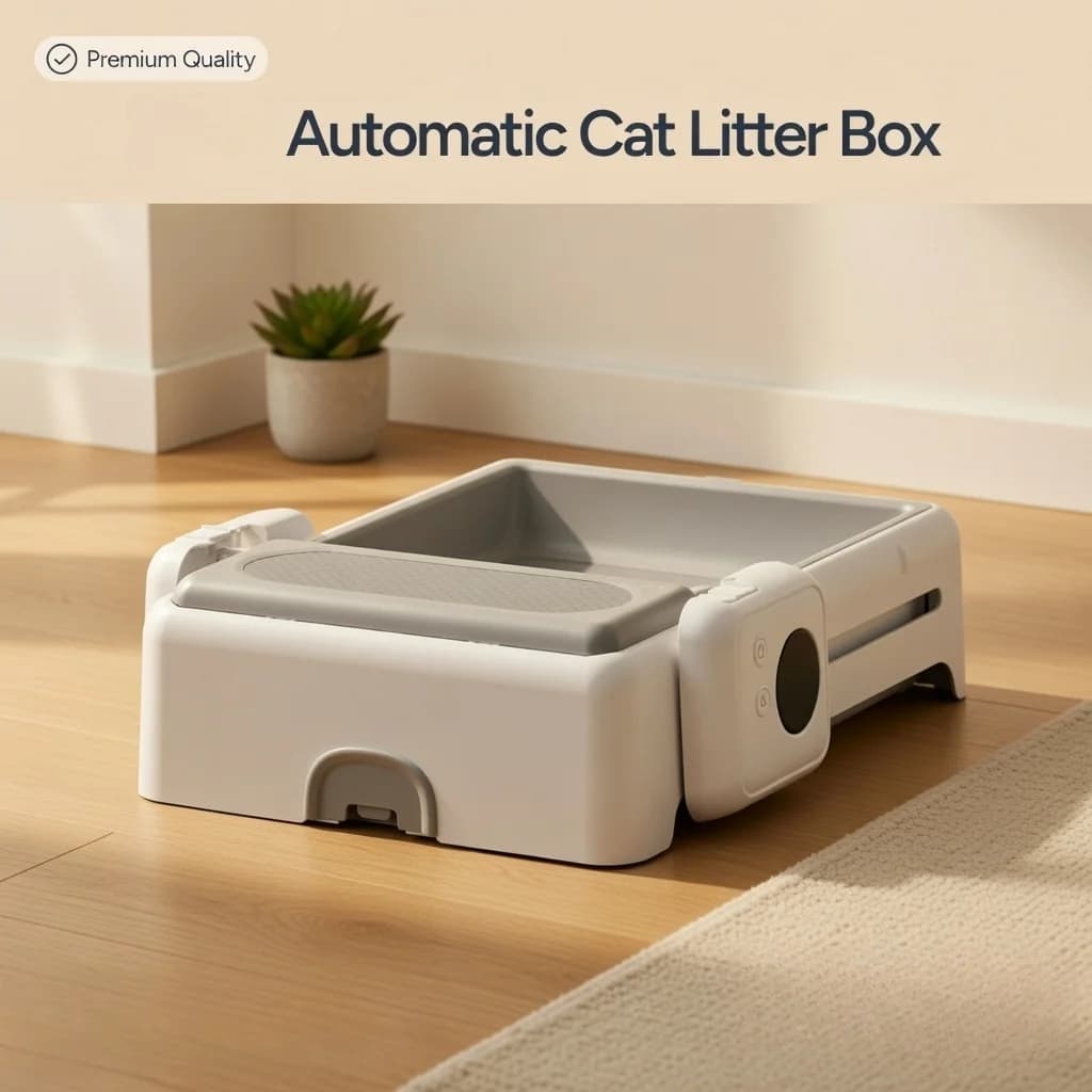 Smart Durable Open Design Automatic Self-Cleaning Eco-Friendly Plastic Cat Litter Box With 65L Large Capacity And Odor Control
