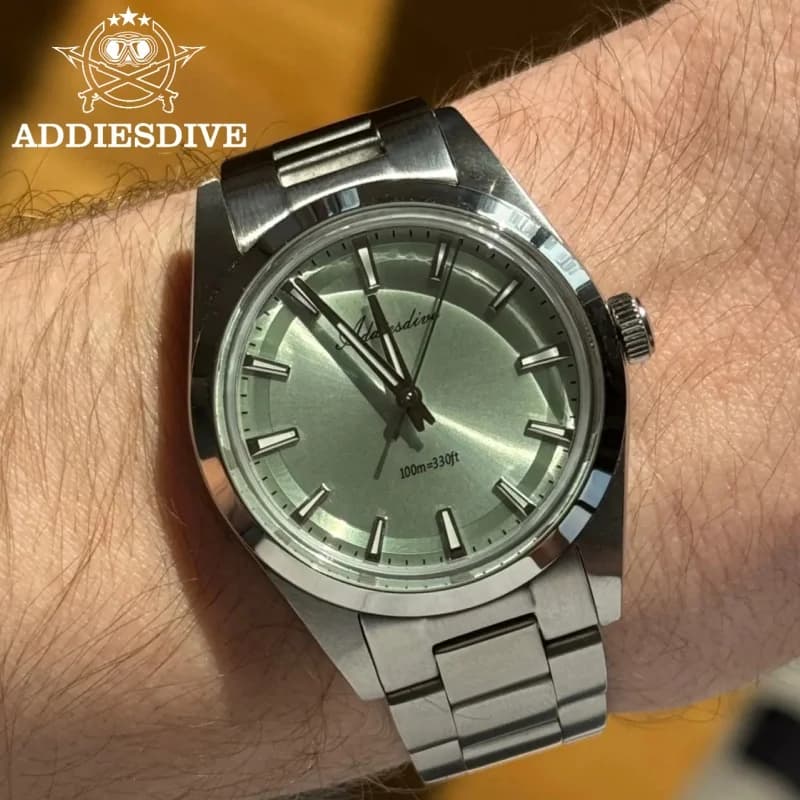 ADDIESDIVE Vendita Calda 36mm AD2066 Orologio da Uomo BGW9 Super Luminoso Quadrante Verde Menta Reloj Hombre 10Bar Orologio Al Quarzo Impermeabile