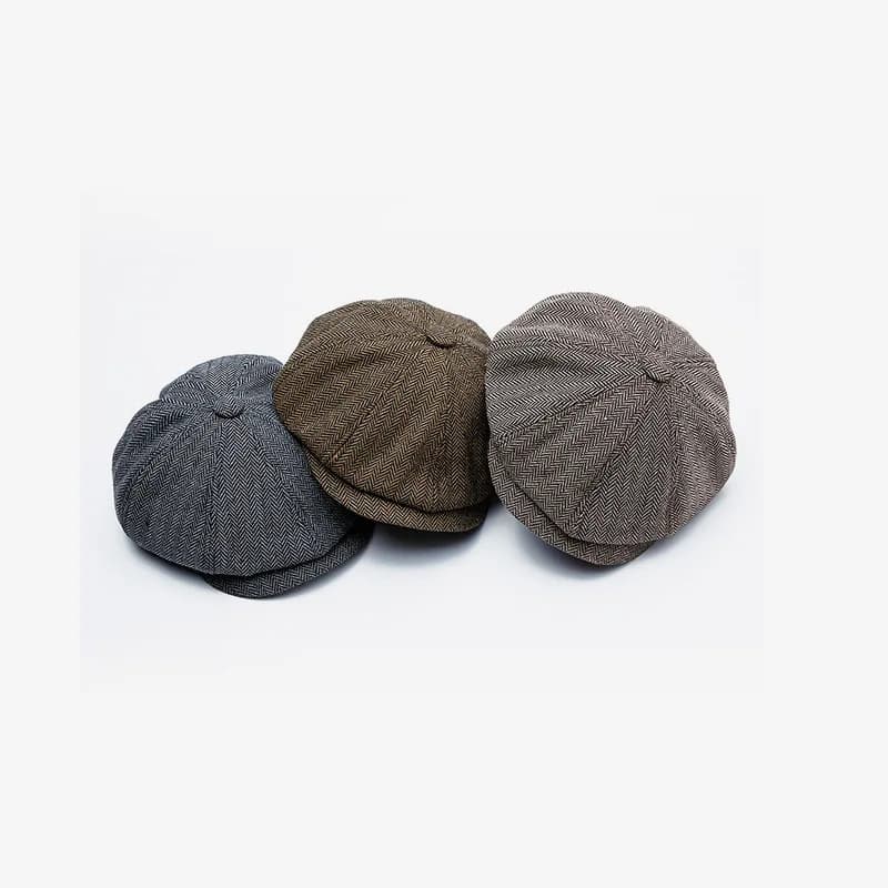 Retro Newsboy Caps Uomo Cappelli ottagonali Pittori britannici Cappelli Autunno Inverno Berretti a spina di pesce Berretti piatti Berretti Hip Hop gorras