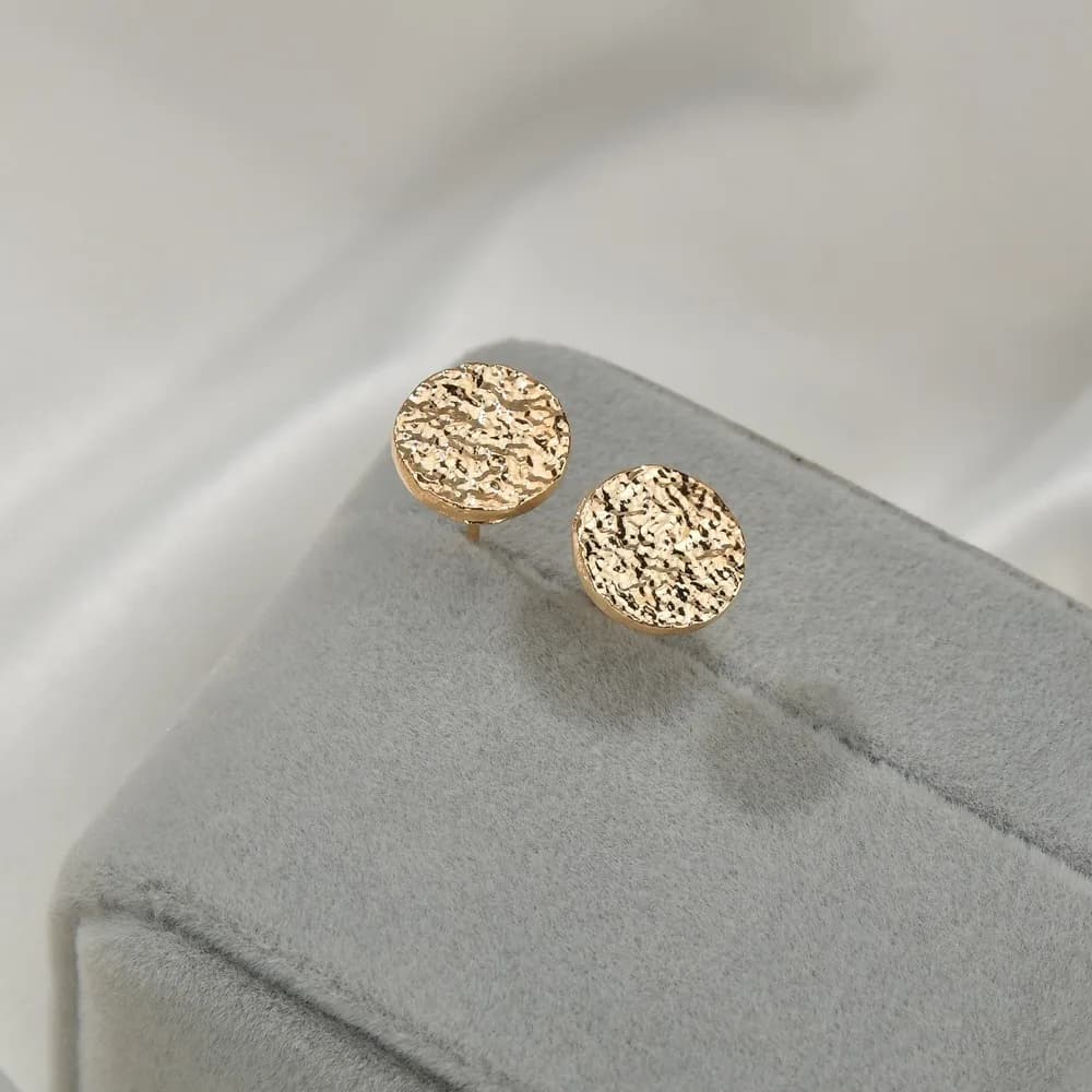 Minimalist Temperament Do Not Fade Matte Surface Gold Color Round Stud Earrings Women's High Quality Banquet Party Gifts Jewelry