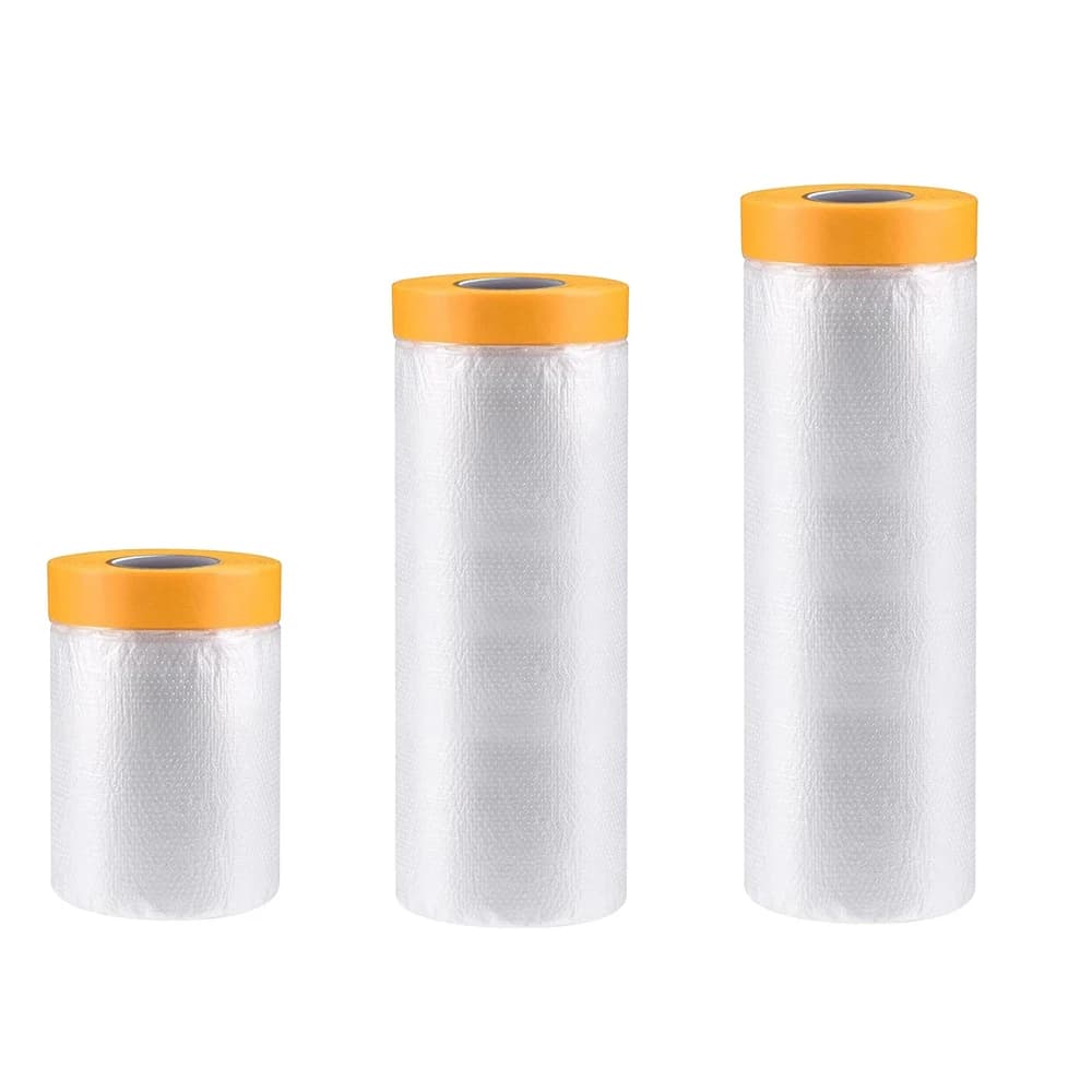 Tape And Drape Pre-Taped Masking Film Roll Paint Adhesive Protective Cover for Skirting Frame Car Auto Body Work