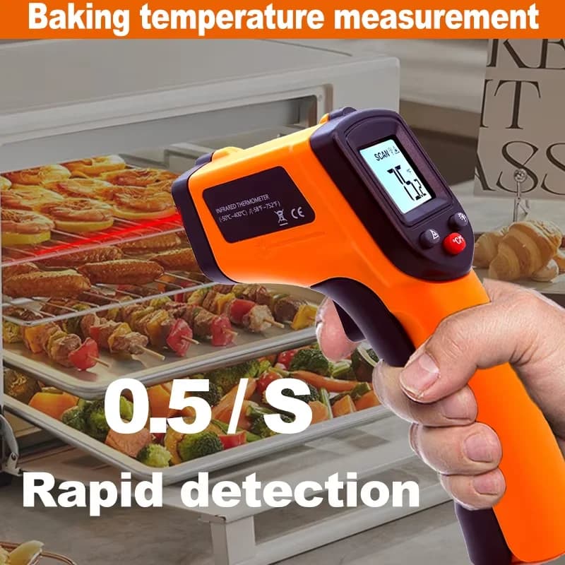 NJTY T600T600A Laser Temperature Gun Infrared Thermometer Handheld Sensor Contactless IR LCD Industrial Pirometer Digital 600 ° C