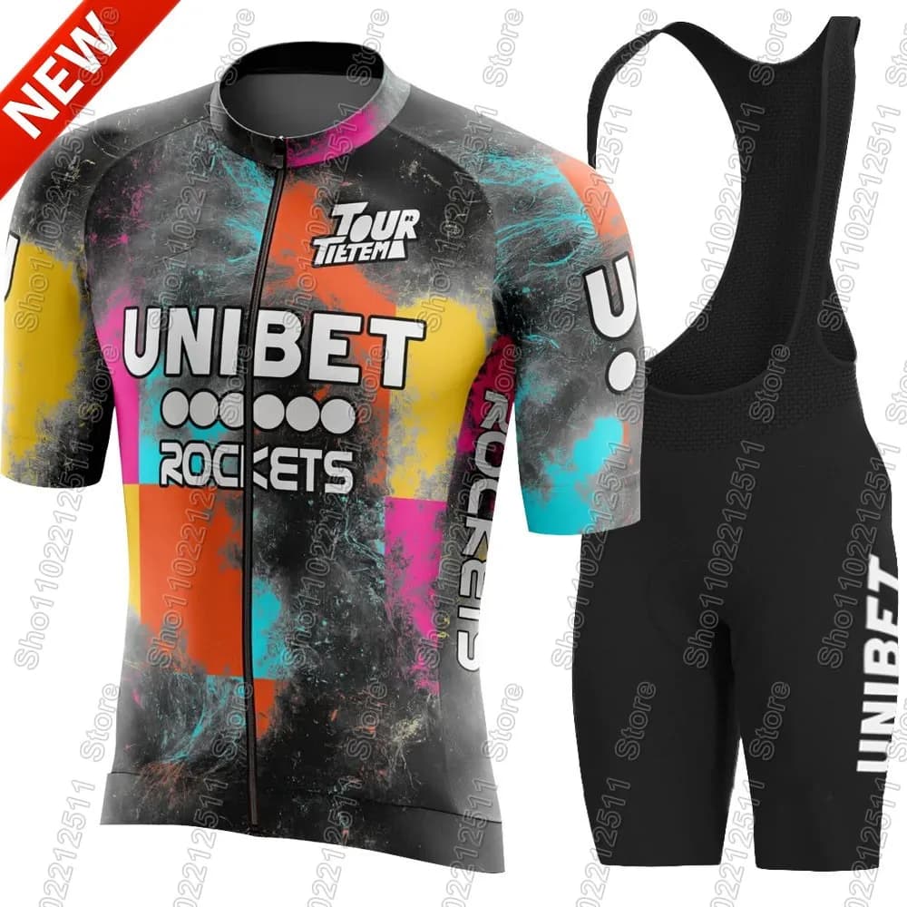 Unibet Tietema Rockets Team Cycling Jersey 2026 Set Cycling Clothing Road Bike Shirts Cycling Jumpsuit Shorts with MTB Ropa Maillot