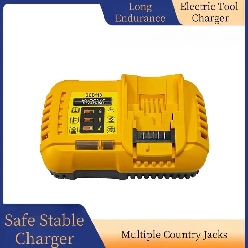 Caricabatteria per Dewalt DCB118 20V 6A Caricatore rapido Batteria al litio Utensili elettrici Trapano elettrico Caricatore rapido con ventola
