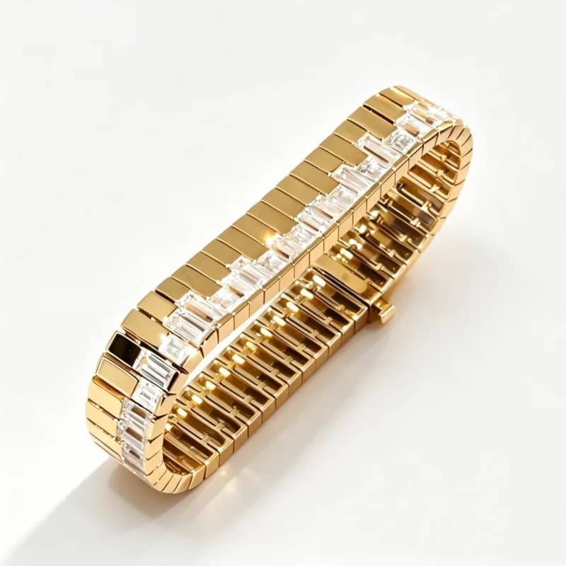 Bellux Popular Piano Key Bracelet 925 Silver Plated 18K Gold Light Luxury Fashion Jewelry TK Live Sales Jewelry Bracelet