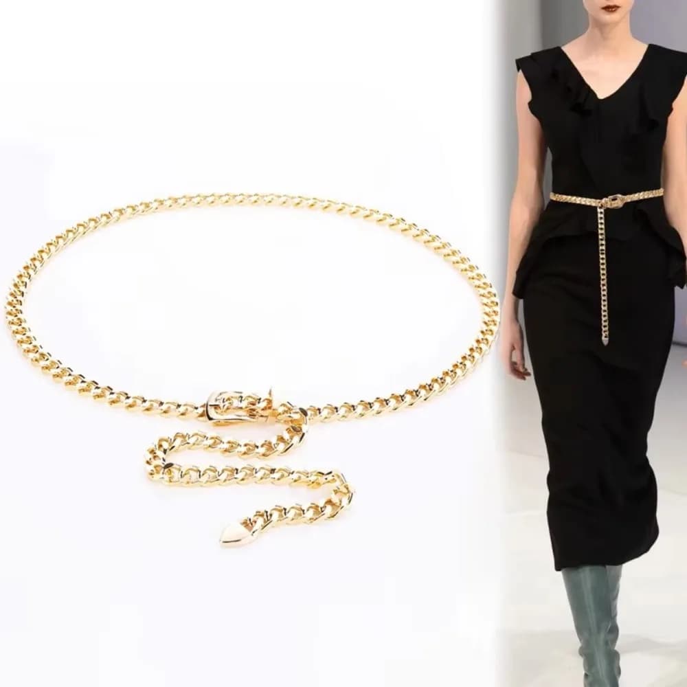 Simple Metal Chain Belts Long Tassel Waistband Belts Dress Corset Waist Belt Dress Jeans Belts