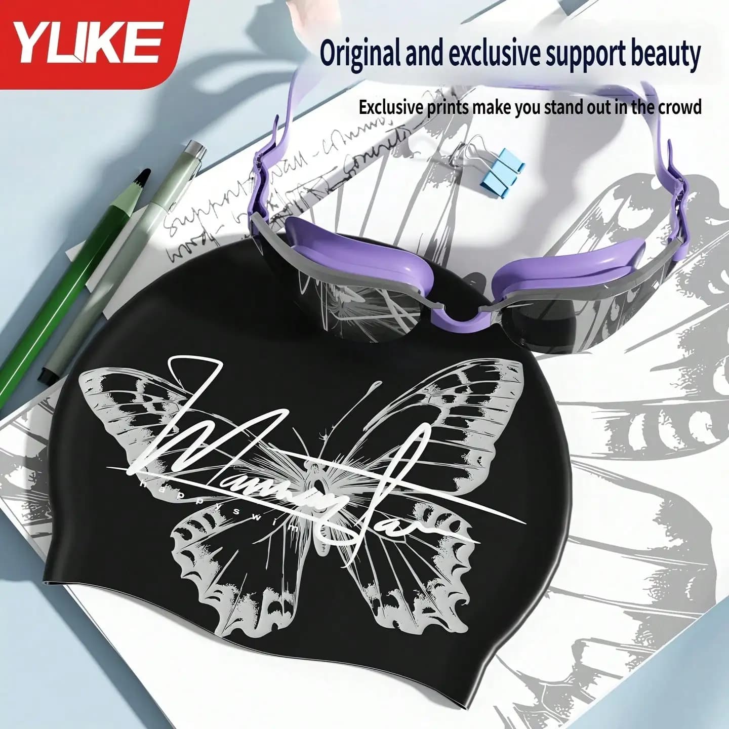 Long hair swimming cap, oversized, unlimited, high aesthetic value, waterproof, chlorine resistance, professional, suitable for large head circumference, silicone swimming cap, comfortable and not tight, unisex